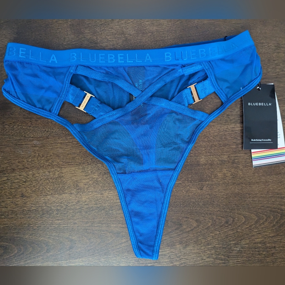 Bluebella Strappy Mesh Thong Royal Blue size Small